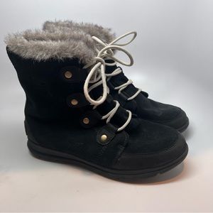Sorel Explorer Joan Waterproof Black Size 10